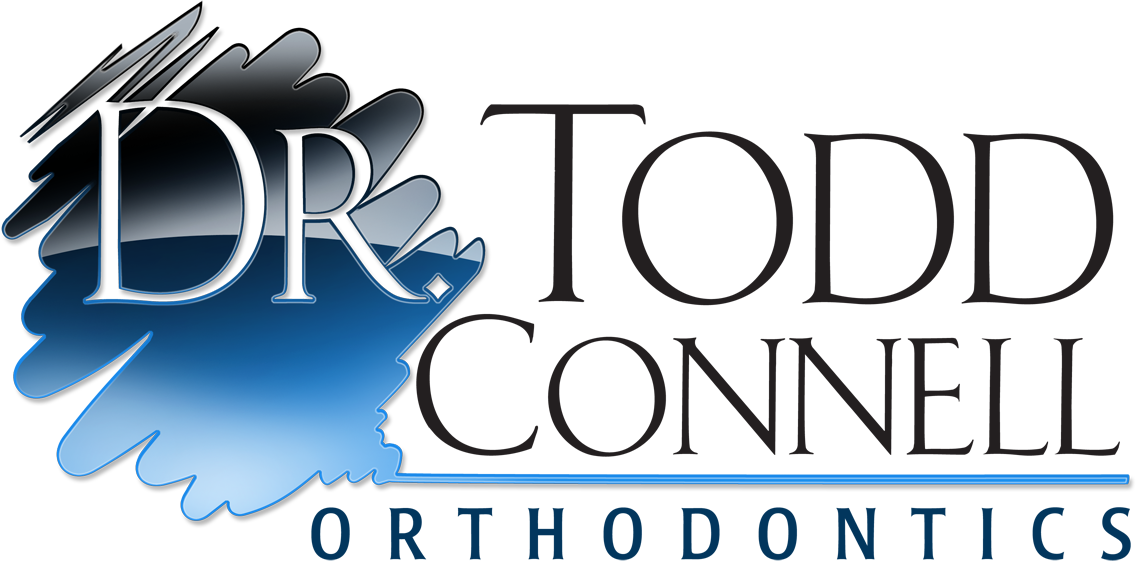 Orthodontics - Braces and Travel 6 Dr. Todd Connell Orthodontics logo with blue and black gradient background element