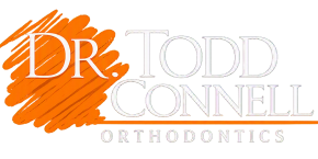 Orange logo for Dr. Todd Connell Orthodontics serving Brookfield and Oak Creek Wisconsin